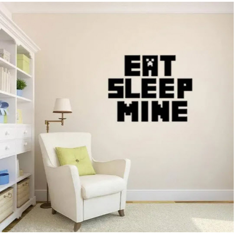 Наклейка-переводка на стену - Minecraft Eat Sleep Mine 40х60 см — фото 4