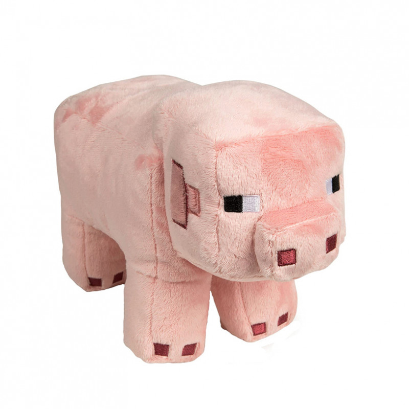 Большая плюшевая игрушка "Свинья" Майнкрафт Pig 26см