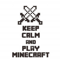 Наклейка-переводка на стену - Keep calm and play Minecraft