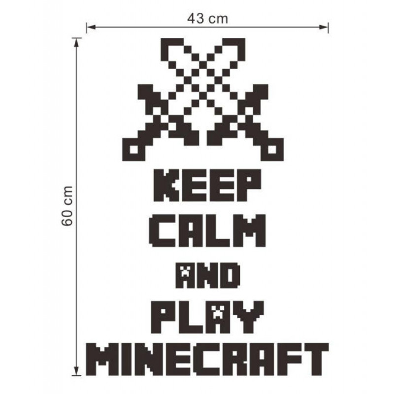 Наклейка-переводка на стену - Keep calm and play Minecraft — фото 3