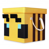 Ящик для хранения Майнкрафт "Пчела" Minecraft Bee желтый 38см
