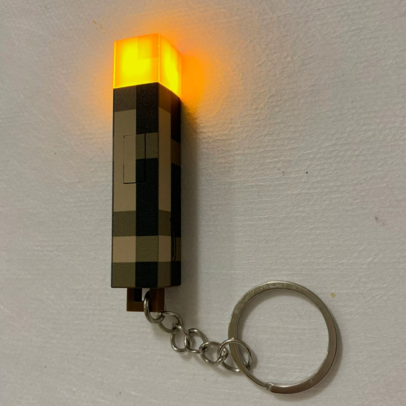 Брелок на ключи "Факел" Minecraft, светится при нажатии, 4 см (с USB зарядкой) — фото 7